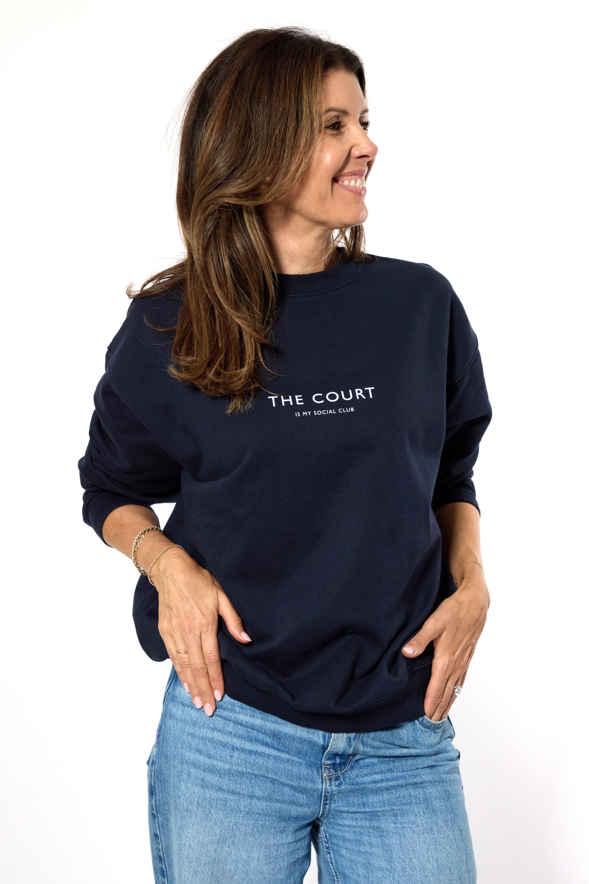 The Navy Blue Courtside Crewneck