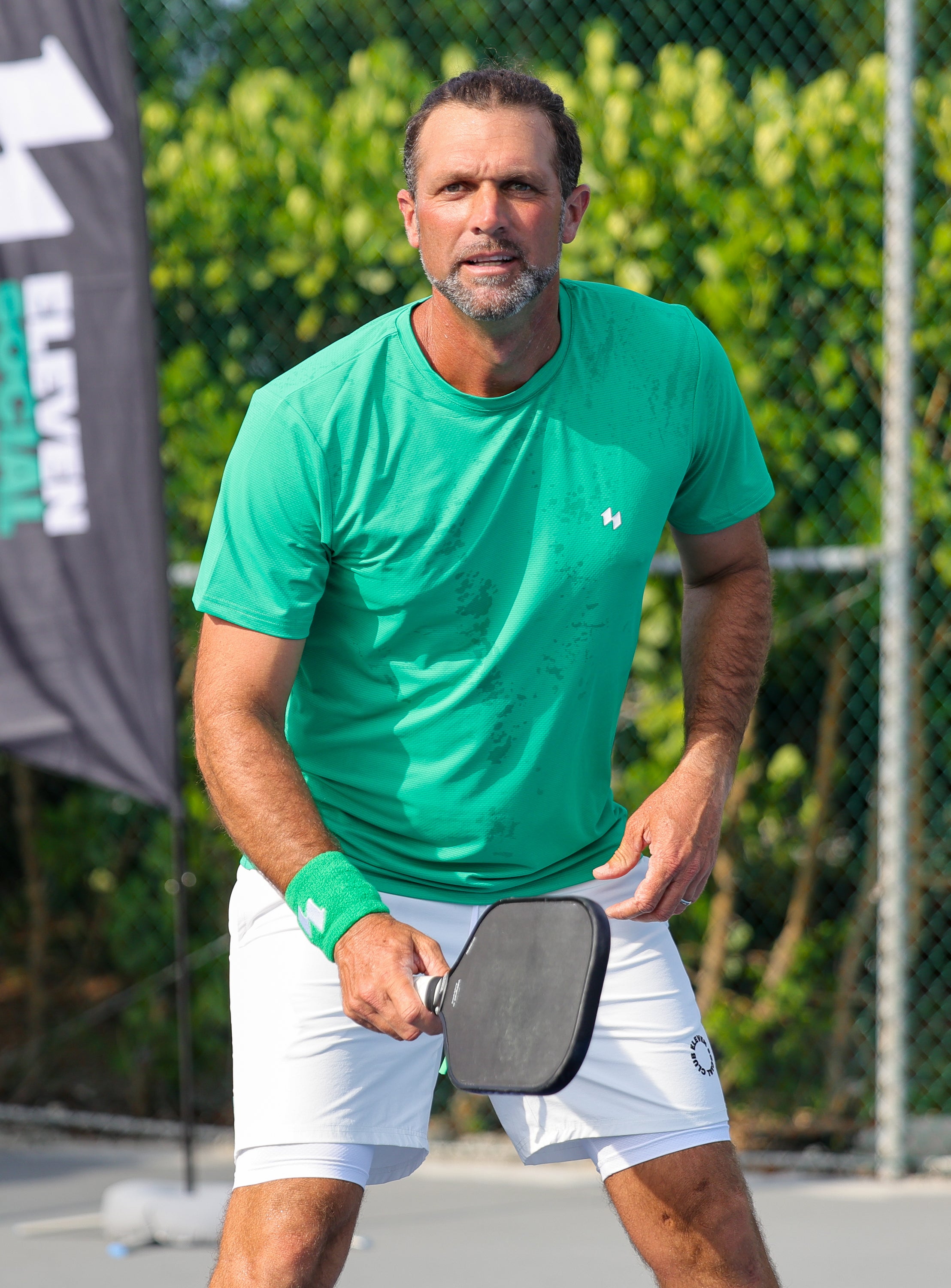 Lime Green Extra wide 11.S.C. Pickleball wrist band
