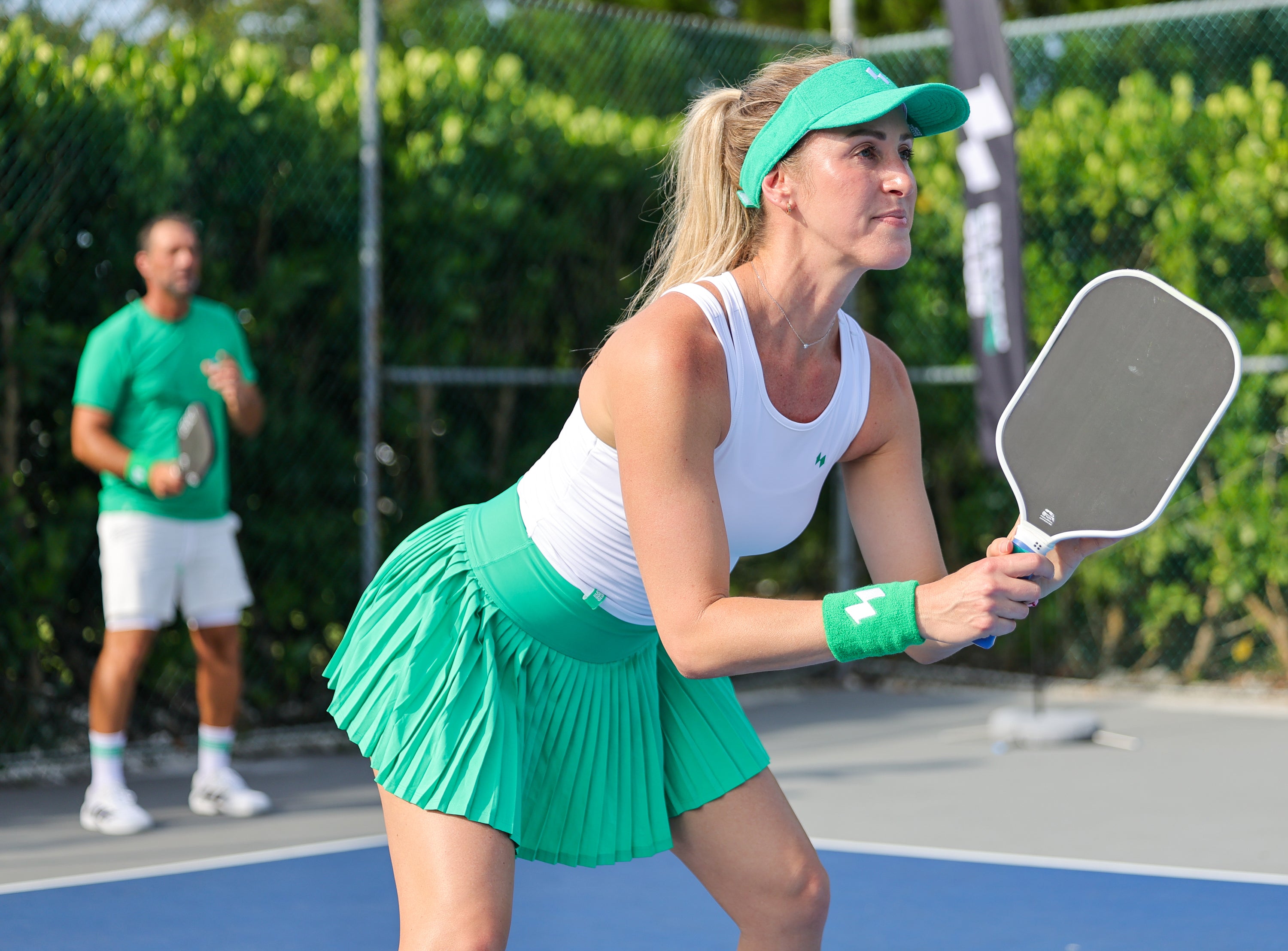 The Lime Green Extra wide 11.S.C. Pickleball wrist band