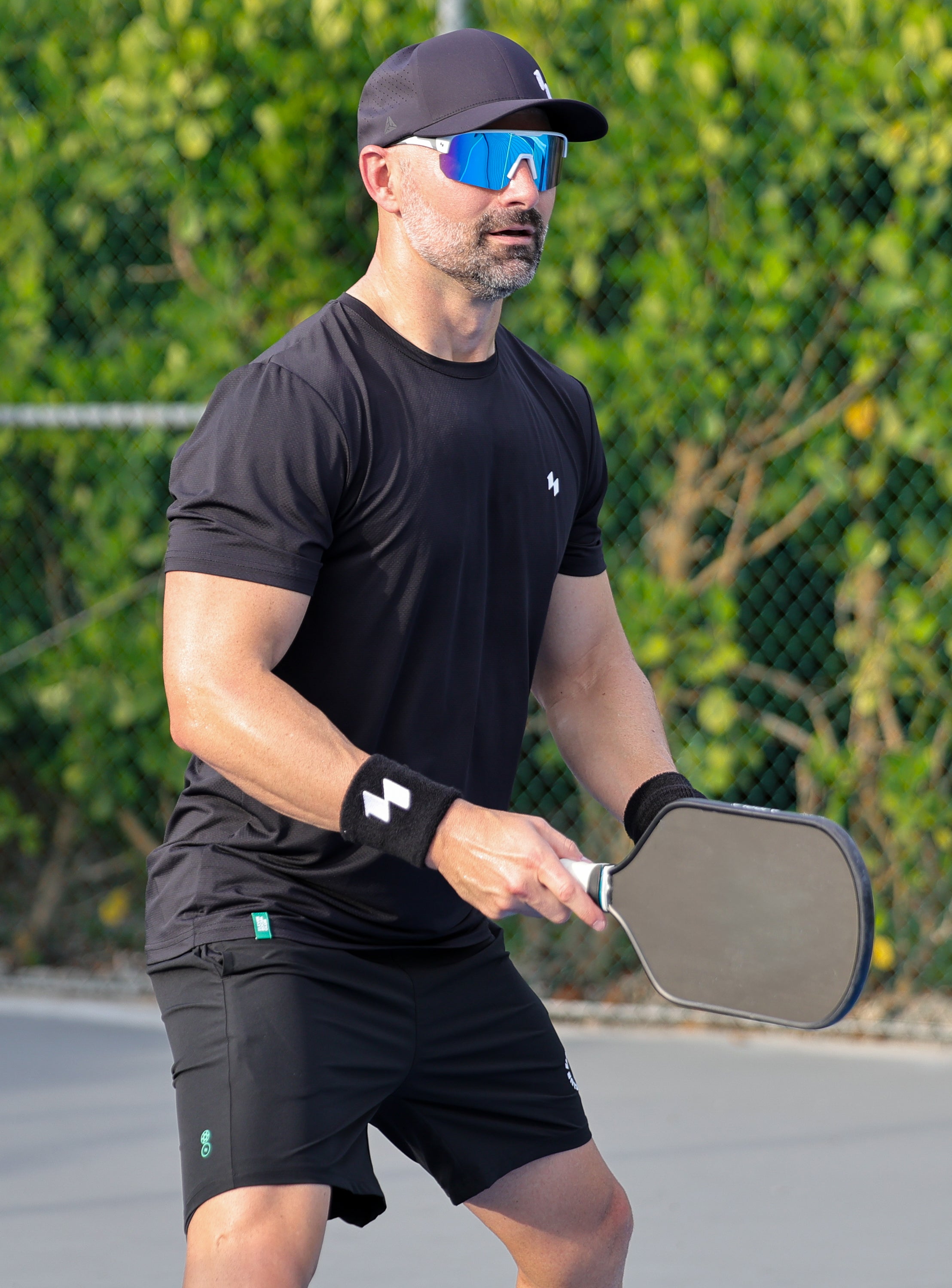 The Black Extra wide 11.S.C. Pickleball wrist band