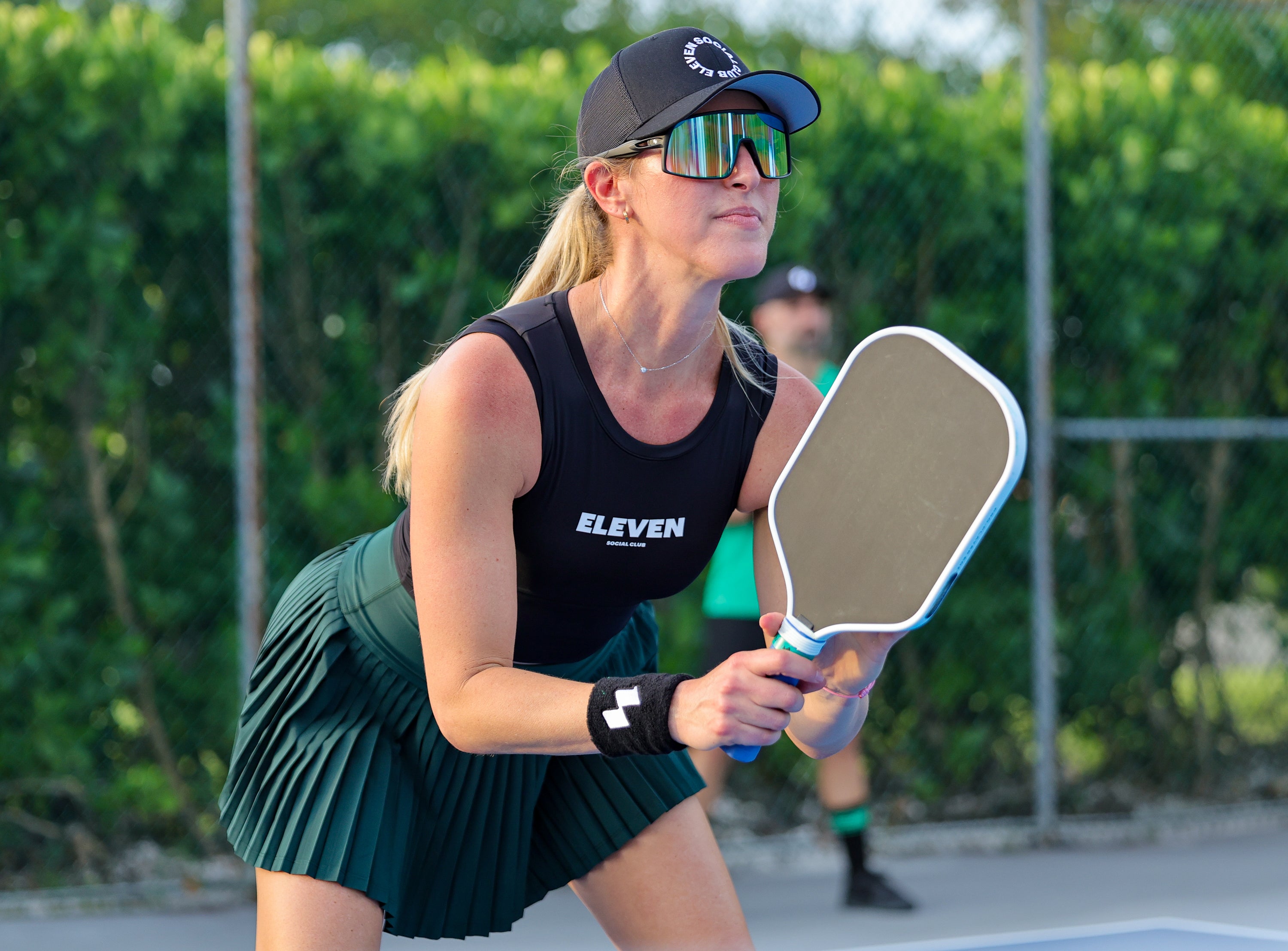 The Black Extra wide 11.S.C. Pickleball wrist band