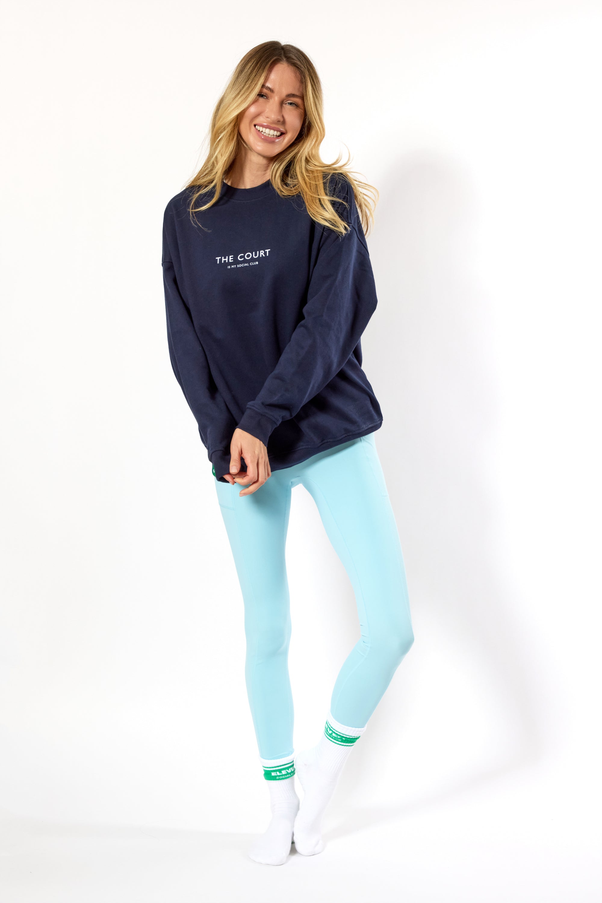 The Navy Blue Courtside Crewneck