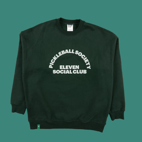 The Dark Green Heavyweight Cotton Pickleball Society Crewneck