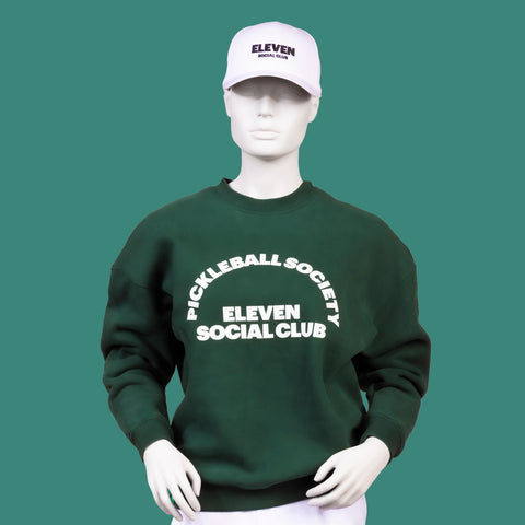 The Dark Green Heavyweight Cotton Pickleball Society Crewneck