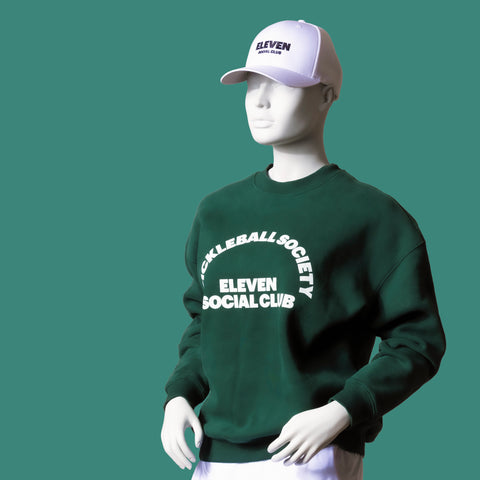 The Dark Green Heavyweight Cotton Pickleball Society Crewneck