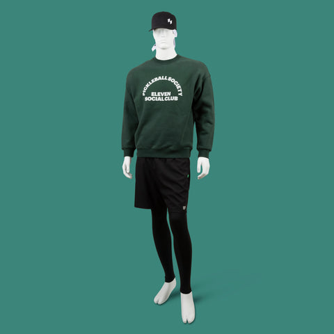 The Dark Green Heavyweight Cotton Pickleball Society Crewneck