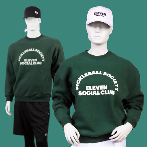 The Dark Green Heavyweight Cotton Pickleball Society Crewneck