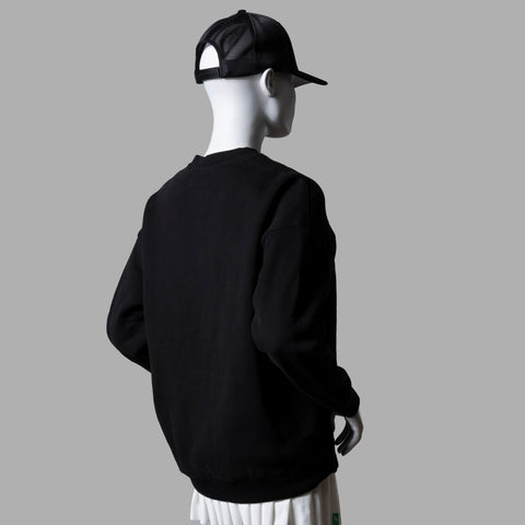 The Black Heavyweight Cotton Inverted Club Crewneck